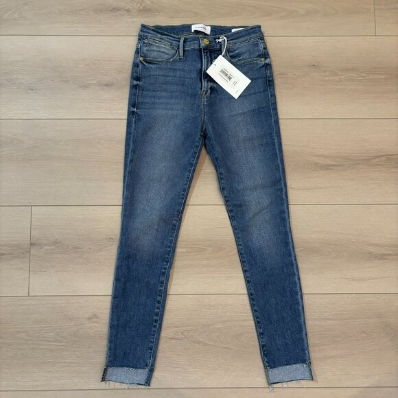 FRAME Denim Le High Skinny Raw Stagger Jeans in Westway - Picture 2 of 7
